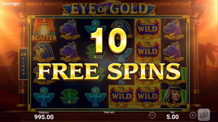 10 free spins awarded