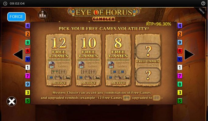 Eye of Horus Gambler :: Free Spins Rules