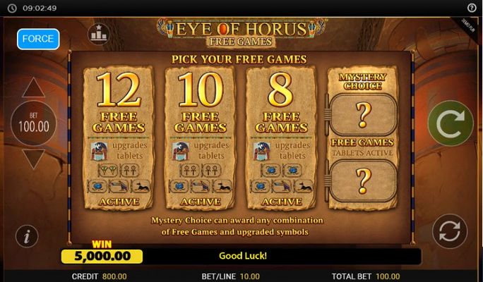 Eye of Horus Gambler :: Pick Your Free Games