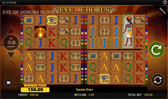 Eye of Horus Power 4 Slots :: A four of a kind win