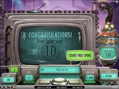 free spins bonus feature starts