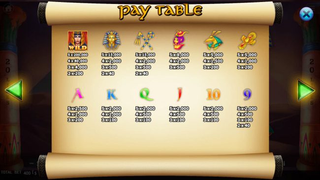 Paytable