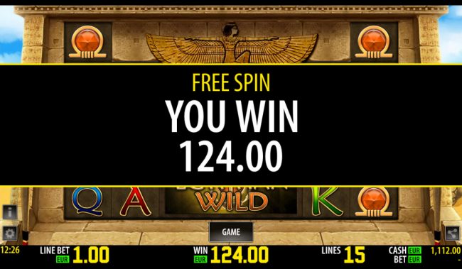 Total free spins payout