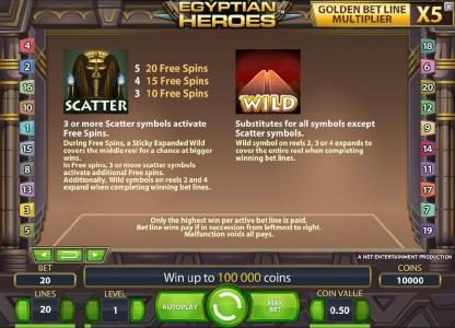 scatter and wild symbol game rules