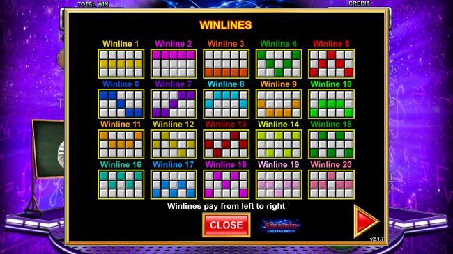 Paylines 1-20