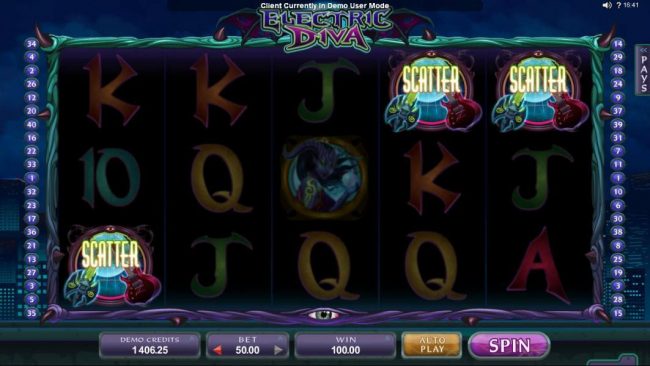 Three scatter symbols triggers a winning payout.