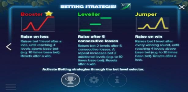 Betting Strategies - Choose the strategy that suits your style of play - Jumper, Leveller or Booster
