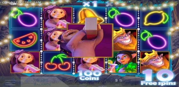 Maggie symbols triggers imploding symbols feature during free spins.