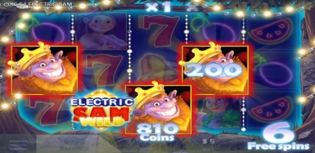 A four of a kind triggers a 810 coins jackpot