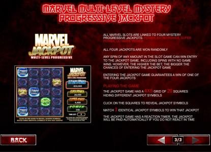 marvel multi-level mystery progressive jackpot