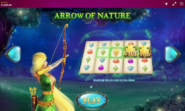 Arrow of Nature - Random wilds for extra wins.