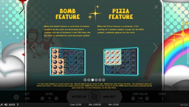 Bomb Feature and Pizza Feature Rules