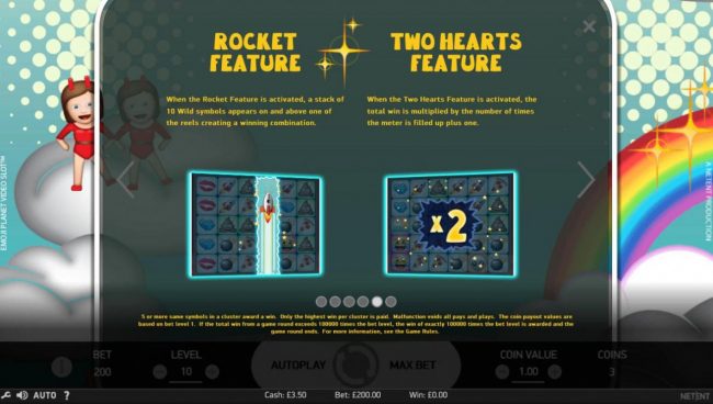 Rocket Feature and Two Hearts Feature Rules