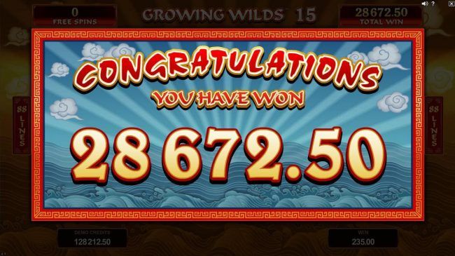 The Free Spins feature pays out a total of 28,672.00