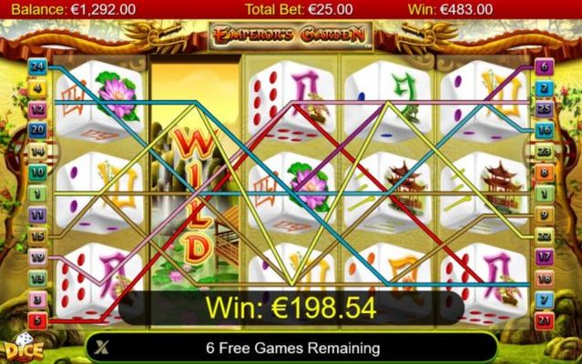 Multiple winning paylines triggers a big win during the free games feature