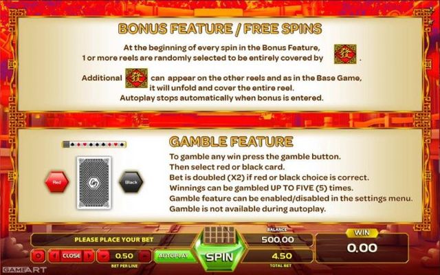 Bonus Feature and Gamble Feature Rules