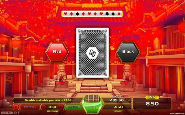 Gamble Feature - To gamble any win press Gamble then select Red or Black.