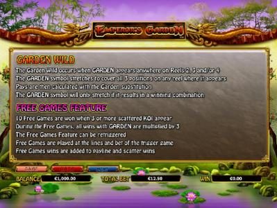garden wild and free games feature rules