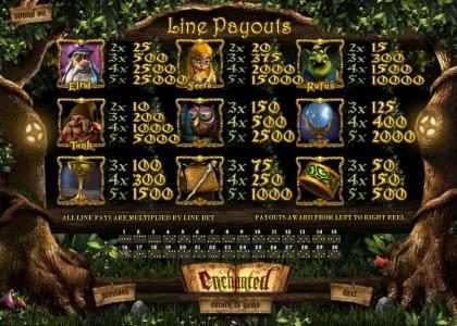 slot game symbols paytable and payline diagrams