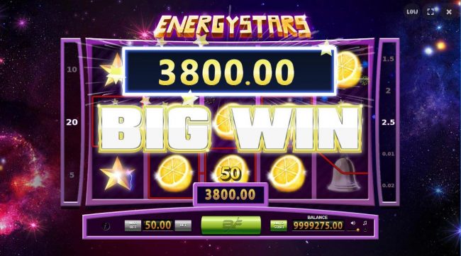 A 3,800 big win triggered by multiple winning paylines.