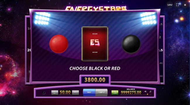 Gamble Feature - To gamble any win press Gamble then select Red or Black.