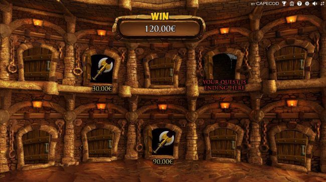 Bonus game ends when an empty room is revealed