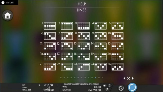 Payline Diagrams 1-25