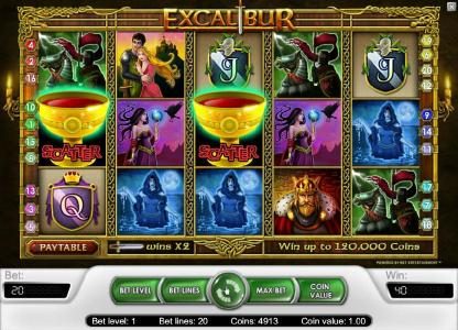 a pair of scatter symbols pays 2x your line bet