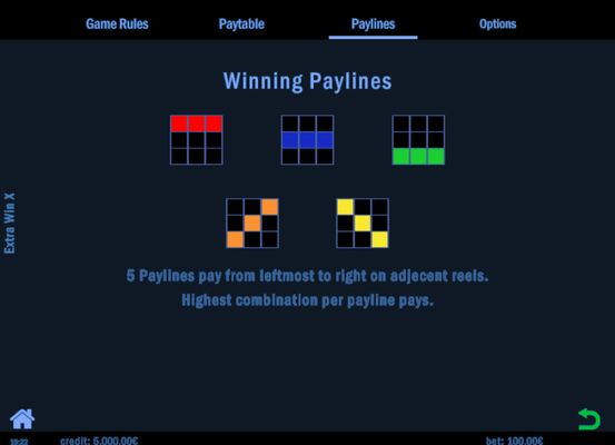 Paylines 1-5