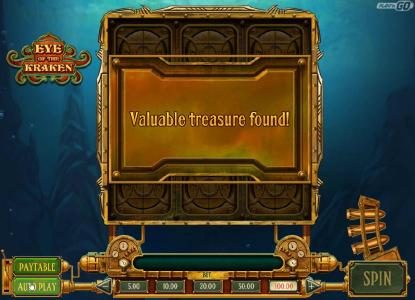 Valuable treasure! Proceed to play Conquer the Kraken bonus round.