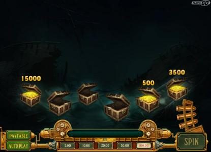 There are six treaure chest you must select three tentacles to try and win prizes.