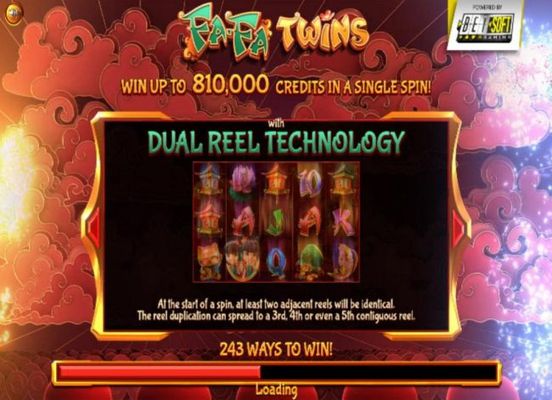 Win up to 810,000 credits in a single spin! with Dual Reel technology