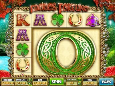 Main game board featuring five reels and 40 paylines with a $1,000 max payout