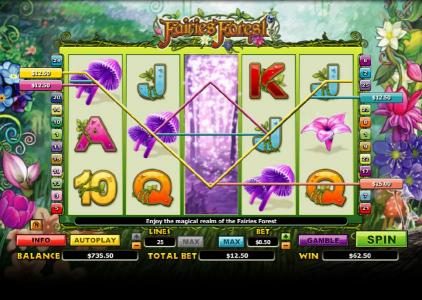 a $62 jackpot triggered by multiple winning paylines