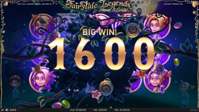 A 1600 coin big win si triggered by the Bonus feature.