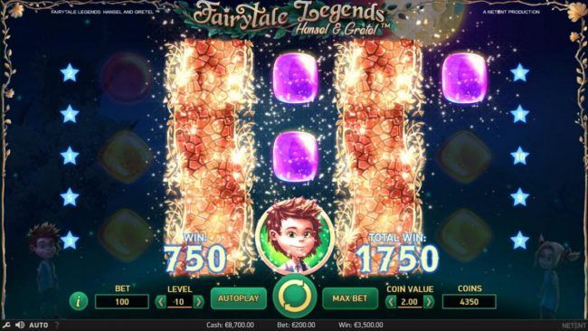 A second re-spin triggers an additional 750 coin award for a total win of 1750 coins.