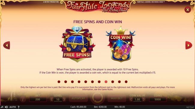 Free Spins and Coin Win Bonus Game Rules