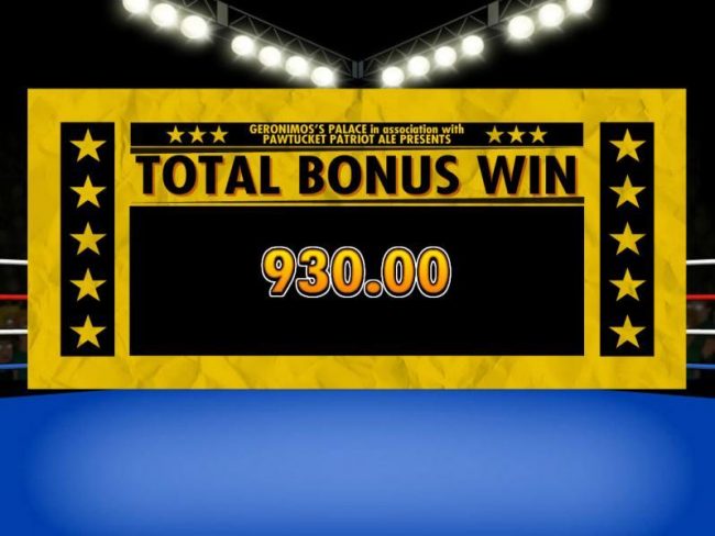 World Bonus feature pays out a total of 930.00 for a big win.
