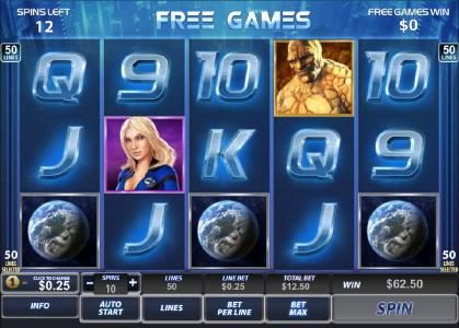 free spins game board