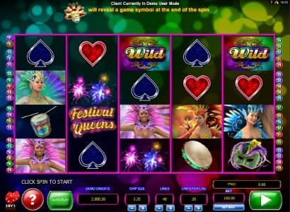 Main game board featuring five reels and 40 paylines with a $4,000 max payout