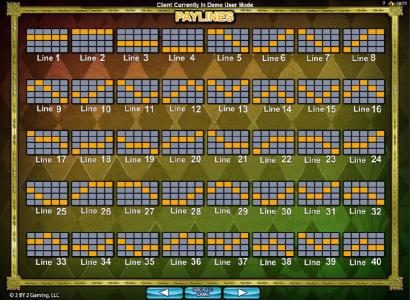 Payline Diagrams 1-40