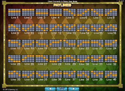 Payline Diagrams 1-40