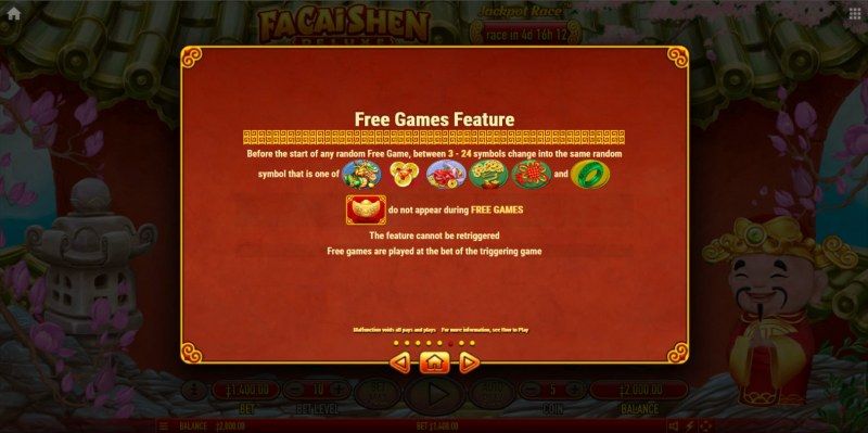 Fa Cai Shen Deluxe :: Free Spin Feature Rules