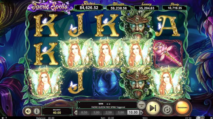 Faerie Spells :: Scatter win triggers the free spins feature