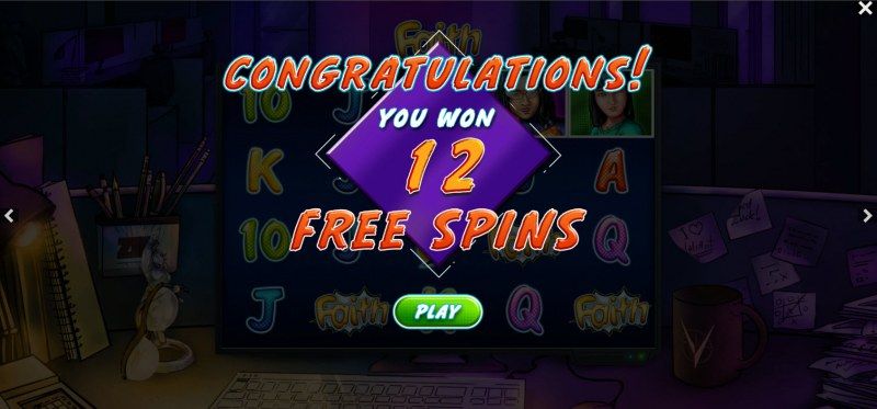 12 free spins awarded