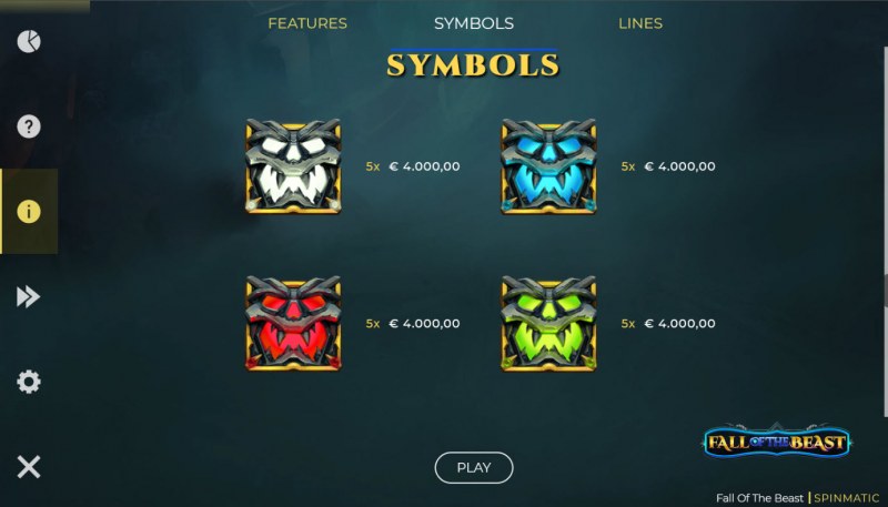 Paytable - High Value Symbols