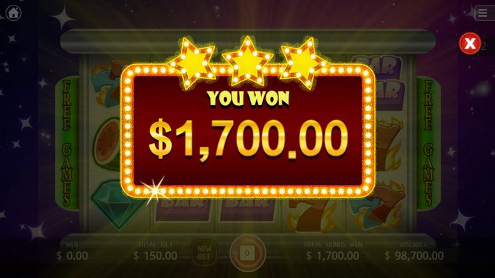 Total free spins payout