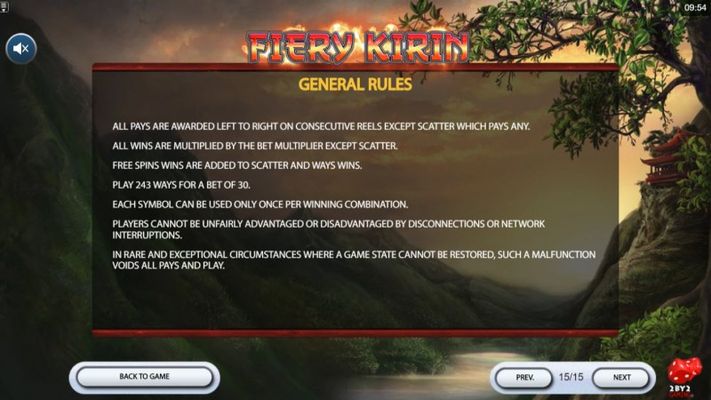 Fiery Kirin :: General Game Rules