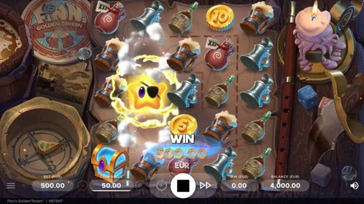 Finn's Golden Tavern :: Winning symbols are removed from the reels and new symbols drop in place