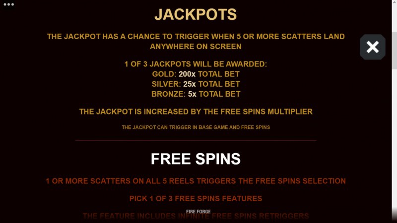 Fire Forge :: Jackpot Rules